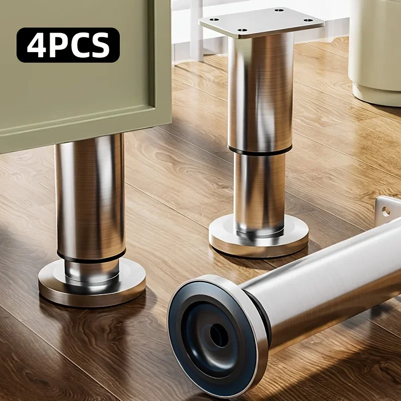 Heavy Duty Adjustable Furniture Legs - Tool-Free Height Adjustment (4.72