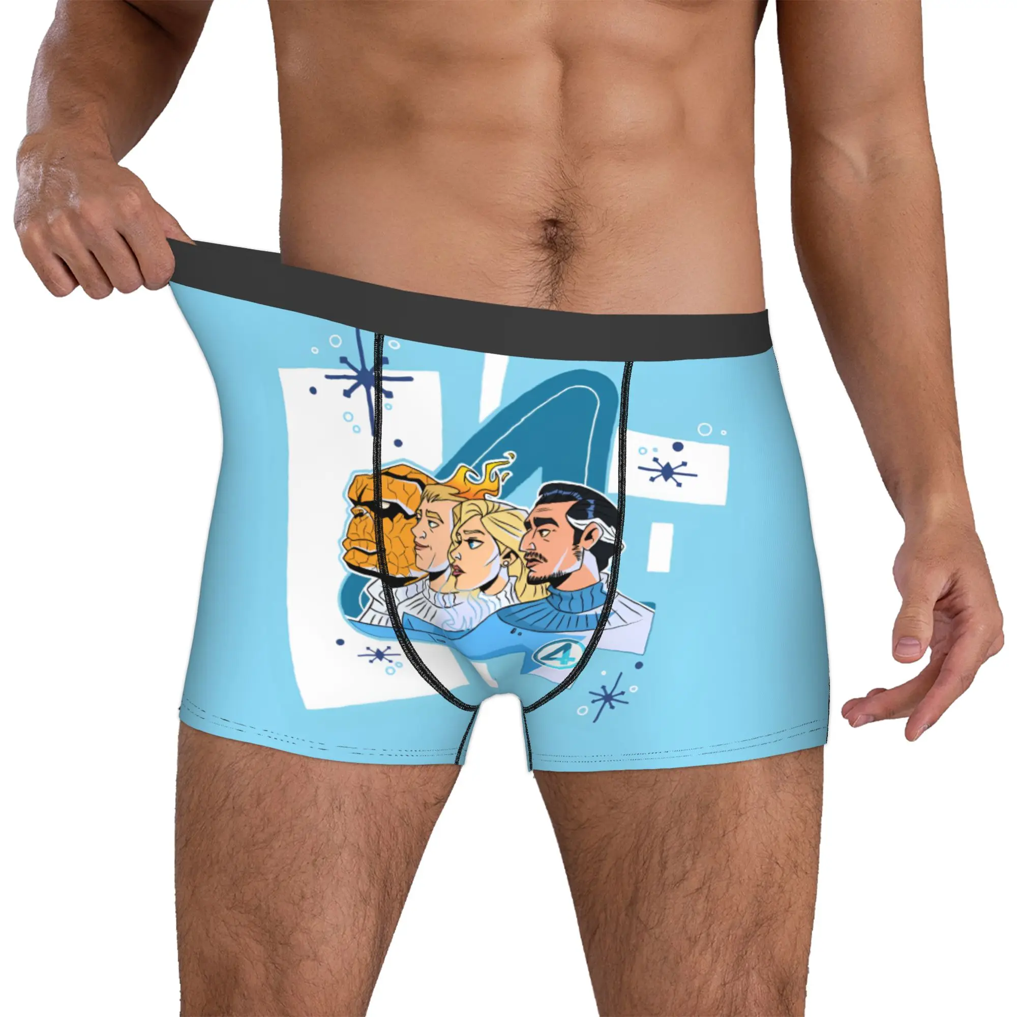 

Custom F-Fantastic Four Boxer Shorts For Homme 3D Print Underwear Panties Briefs Stretch Underpants