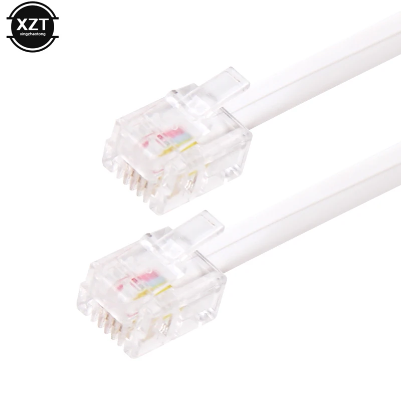 RJ11 6P4C Male to Male Modular Phone Internet Telephone Extension Cable Connector 1M 2M 3M Telephone Cable