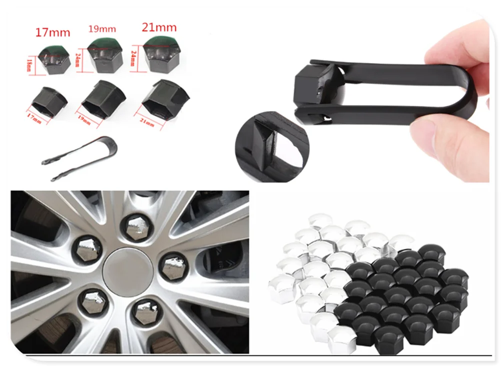 20Pcs car wheel nut cap screw housing decoration 17mm 19mm 21mm for Opel Astra g/gtc/j/h Corsa Antara Meriva Zafira Insignia