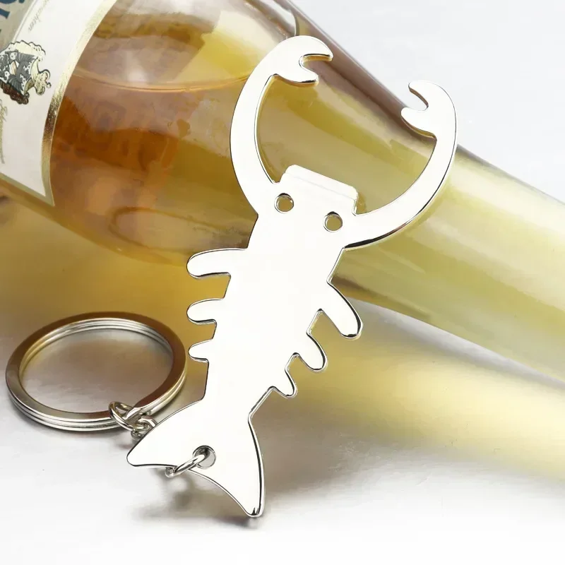 Cartoon Unique Thickened Durable Creative Lobster Bottle Opener Taste Crab Keychain Beer Electroplating Polishing Colorfast