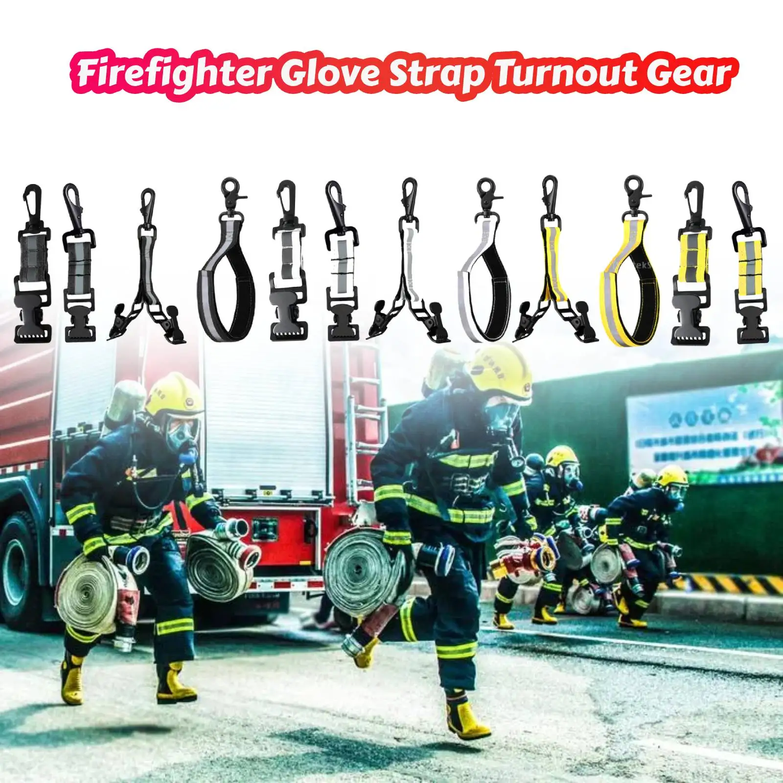 Firefighter Glove Strap Turnout Gear Outdoor Tool Heavy Duty Portable Firefighter Work Glove Holder for Welding Gloves Supplies