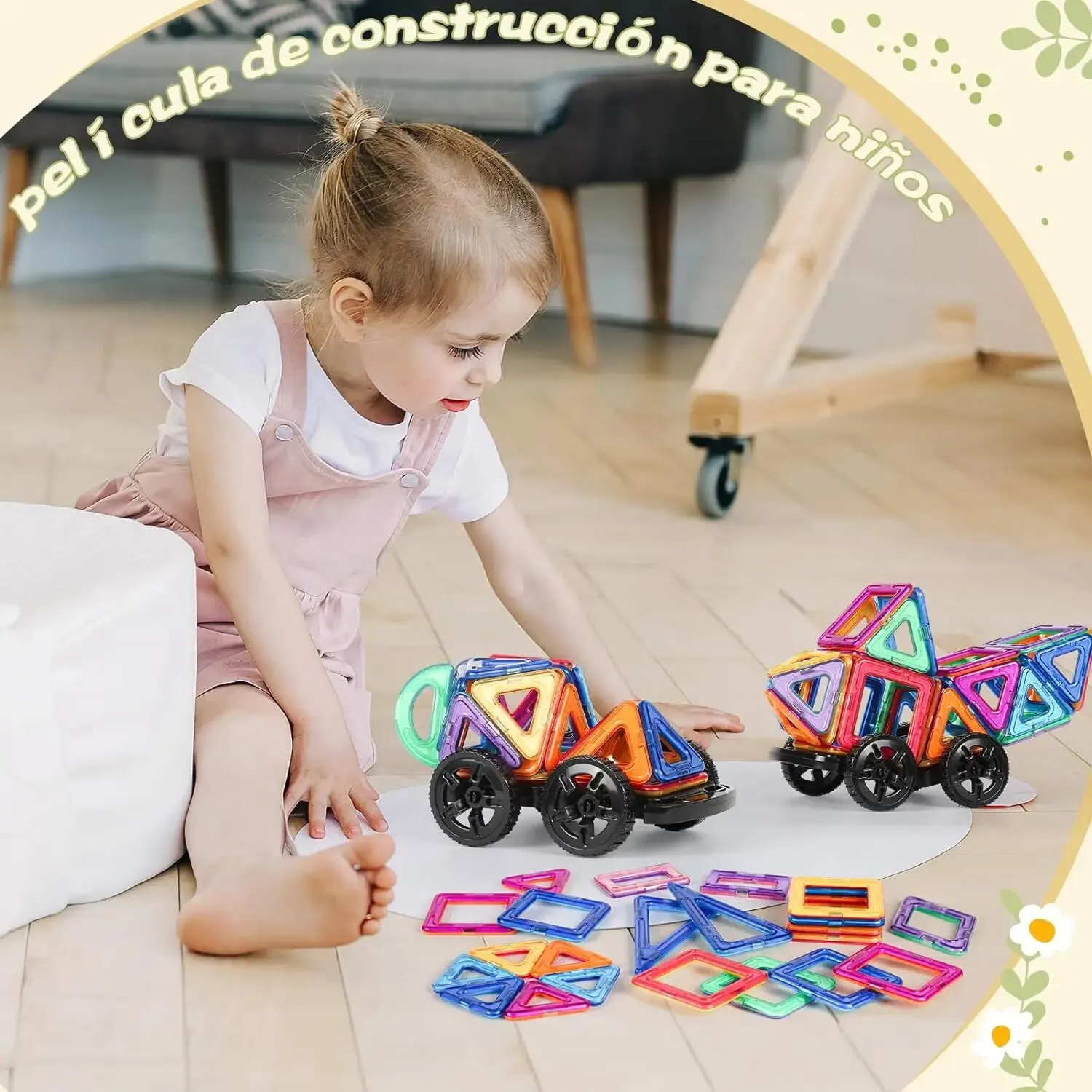 Magnetic Construction for Children 74 Pieces Magnetic Building Blocks Children Educational Games Gifts for Children