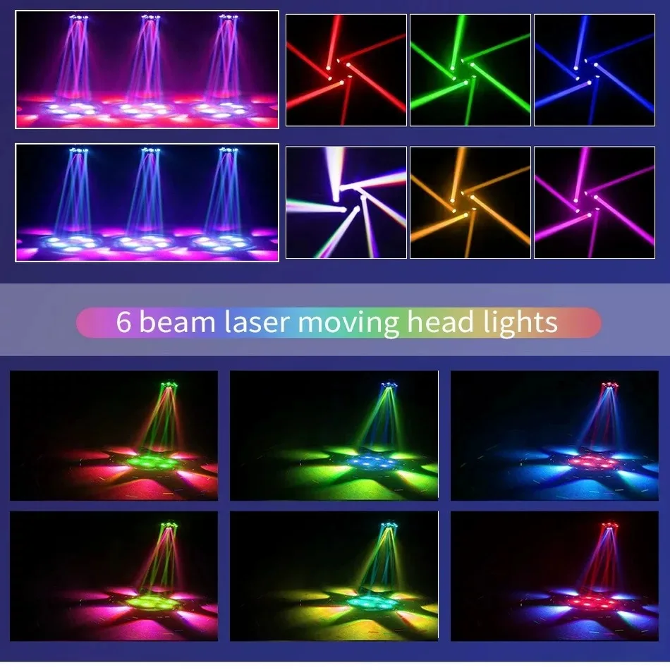New 6 Arms Bee Eye Rotating Light CREE 4IN1 RGBW LED Multiple Beam DMX512 Professional Stage Effect for Bar Party Disco Wedding