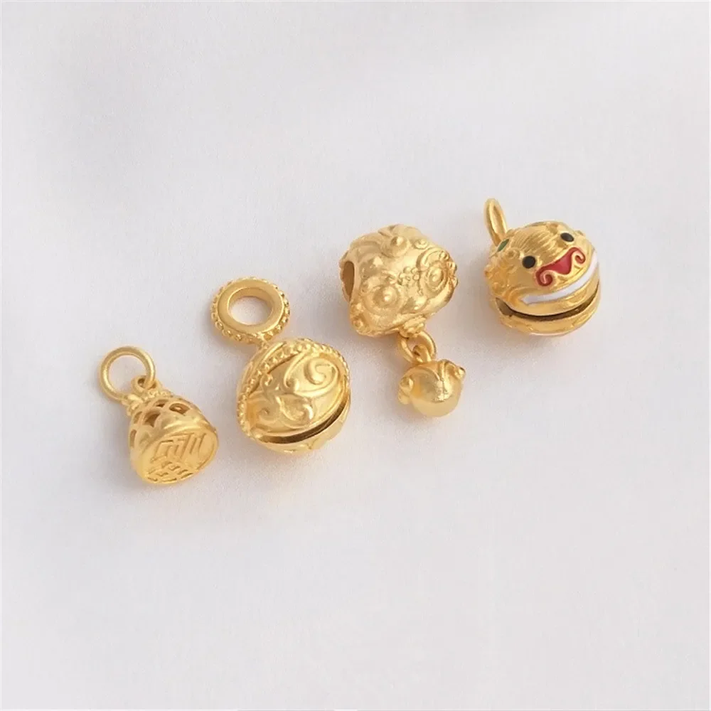 Vietnam strong bao color sand gold huffing gold beast bell pendant will ring lion lion hand rope necklace DIY high-end pendant