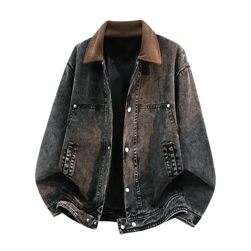 Men's Casual Trendy Stand up Collar Jacket Spring Autumn Handsome Solid Color Simple Design Versatile Fashionable Men Outerwear