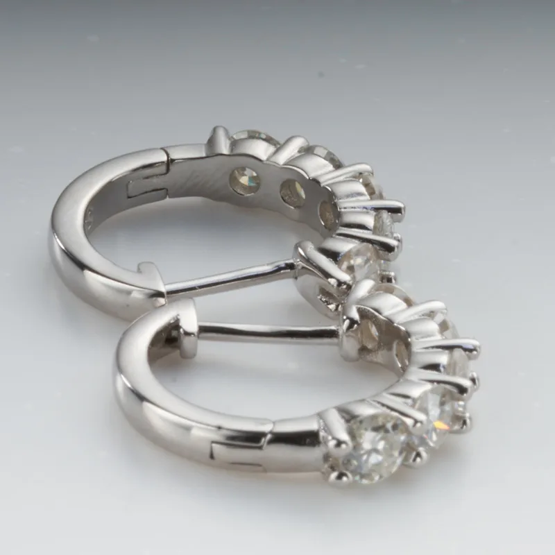 JoyceJelly Ohrstecker aus 925er-Sterlingsilber mit Moissanit-Diamant, 1 CT/2 CT, Rundschliff, Ohrhaken, Damen-Ohrringe, Hochzeit, edler Schmuck – Detail 7