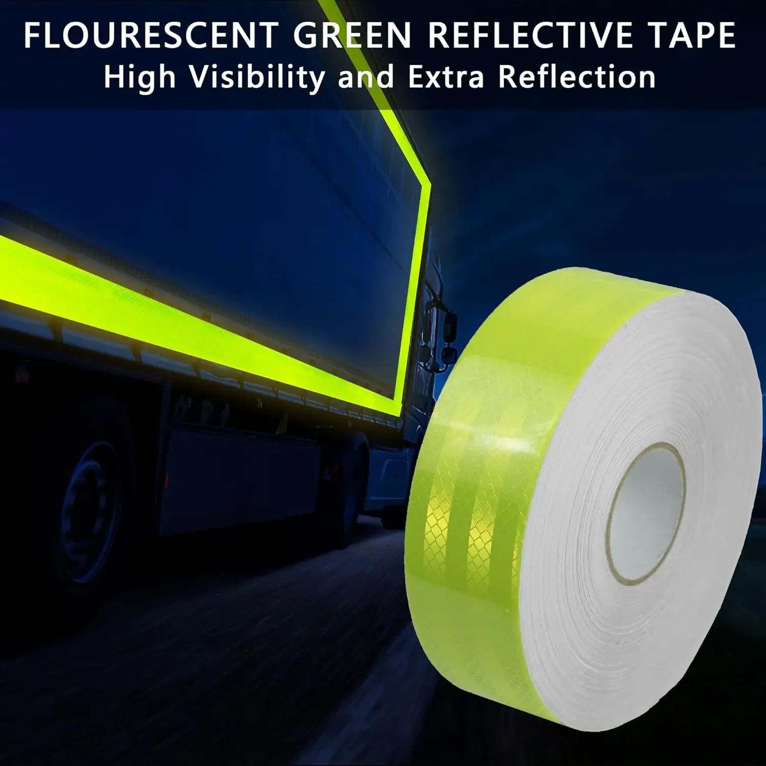 5cm*1/3/5M PET Truck Reflective Tapes Fluorescent Green High reflection Safety Caution Road Warning Reflectors Film For Vehicle