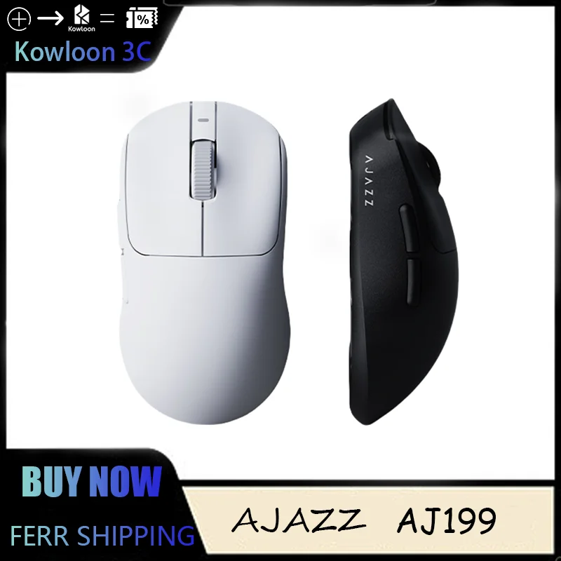 AJAZZ AJ199 MAX Kabelgebundene kabellose Bluetooth-Tri-Mode-Maus PAW3395, leichte