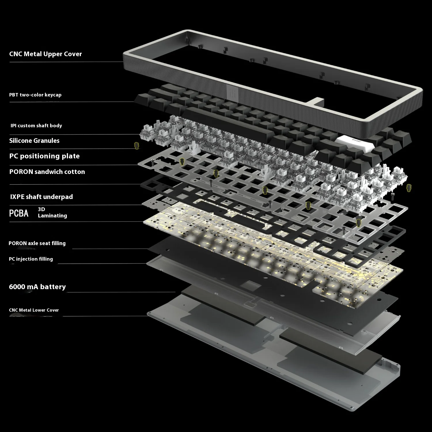 IPI-Rain65 Teclado De Jogo Mecânico, Liga De Alumínio, Interruptor Magnético, 8000Hz Return Rate, 3 Modos, Presente Gamer