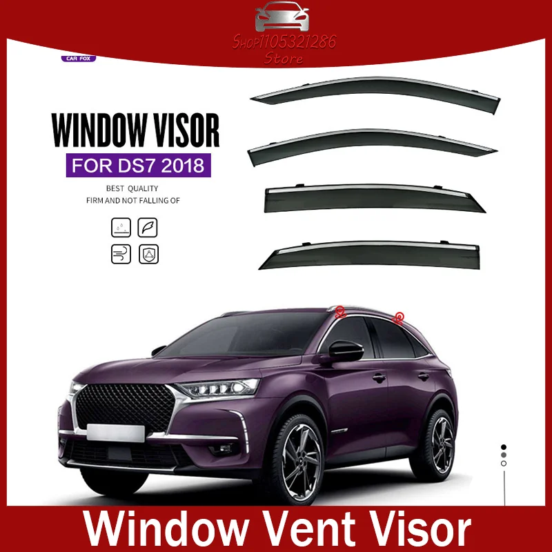 For Citroen DS7 rain or shine weather shield  Crossback Window visor Rain or Shine Side Window Deflector Visor Shade Ventvisor