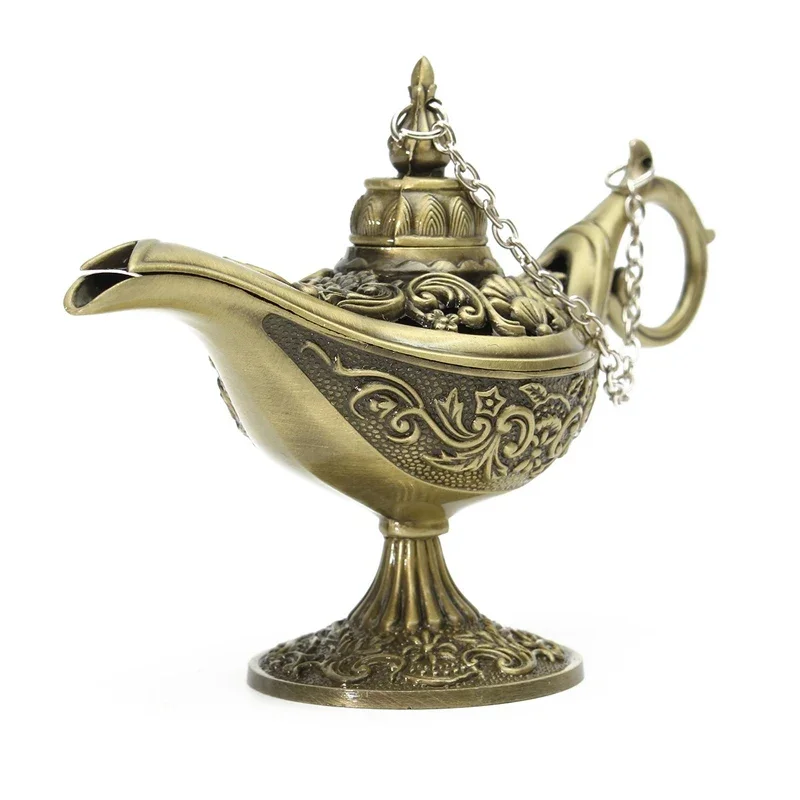 For Home Decor Ornaments Traditional Hollow Out Fairy Tale Aladdin Magic Lamp Tea Pot Genie Lamp Vintage Retro Toy