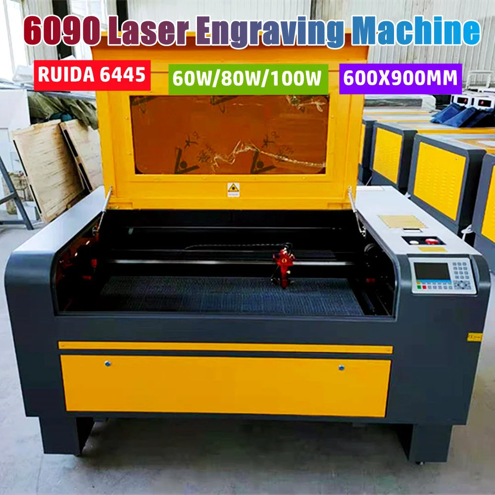 RECI-cortadora láser Ruida CNC6090, 100W, 80W, 60W, 6445, Control 6090, 600x900mm, CO2, USB, láser DSP, Ruida