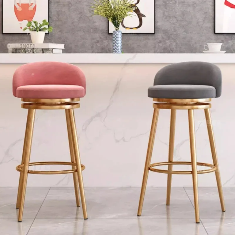 Reception Luxury Italian Style Bar Chairs Rotatable Modern Comfortable Vanity Bar Chairs Simplicity Home Furniture Banqueta HBBC