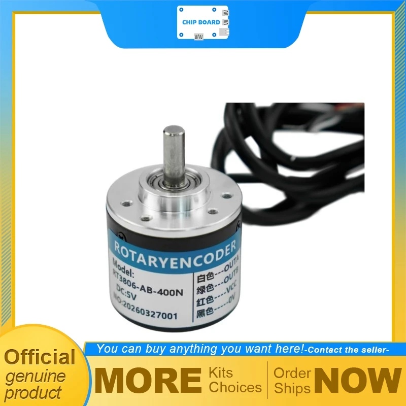 DFRobot 400P/R Rotary Encoder Sensor, Incremental Photoelectric Design, 1600 Pulse Aluminum Housing