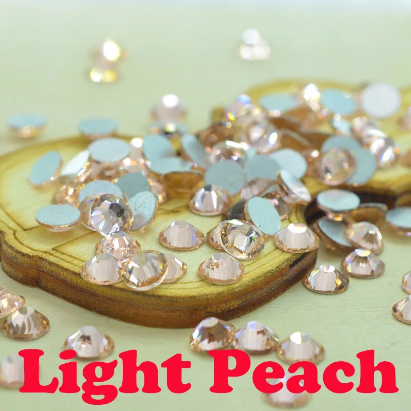 

Light Peach Crystal Rhinestones Flat Back Non HotFix Nail art Rhinestone Glass Nail Art Decorations Garment Rhinestone