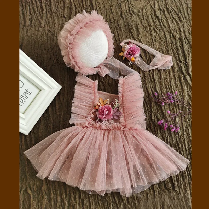 Rekwizyty do fotografii noworodkowej dziewczynka koronkowe body Romper strój fotografia odzież rekwizyty