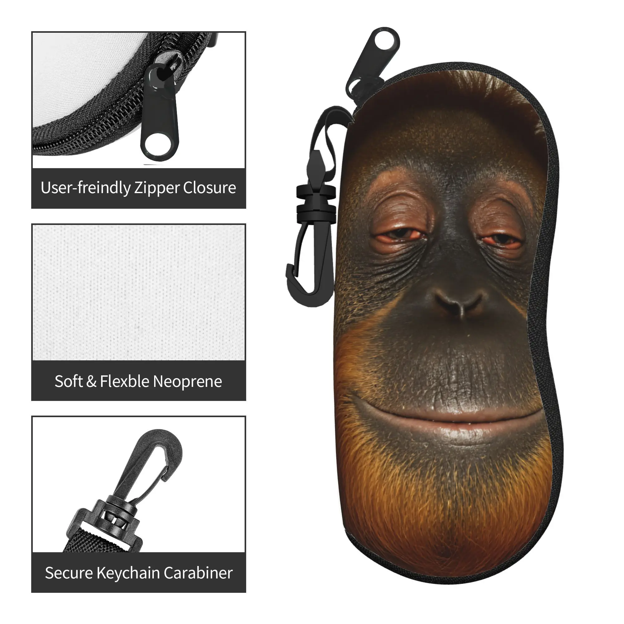 Baby Gorilla Face Funny Glasses Case Cover  Original Sunglasses Pouch Men Women Daily Glasses Box Soft Eyewear Storage - view 3