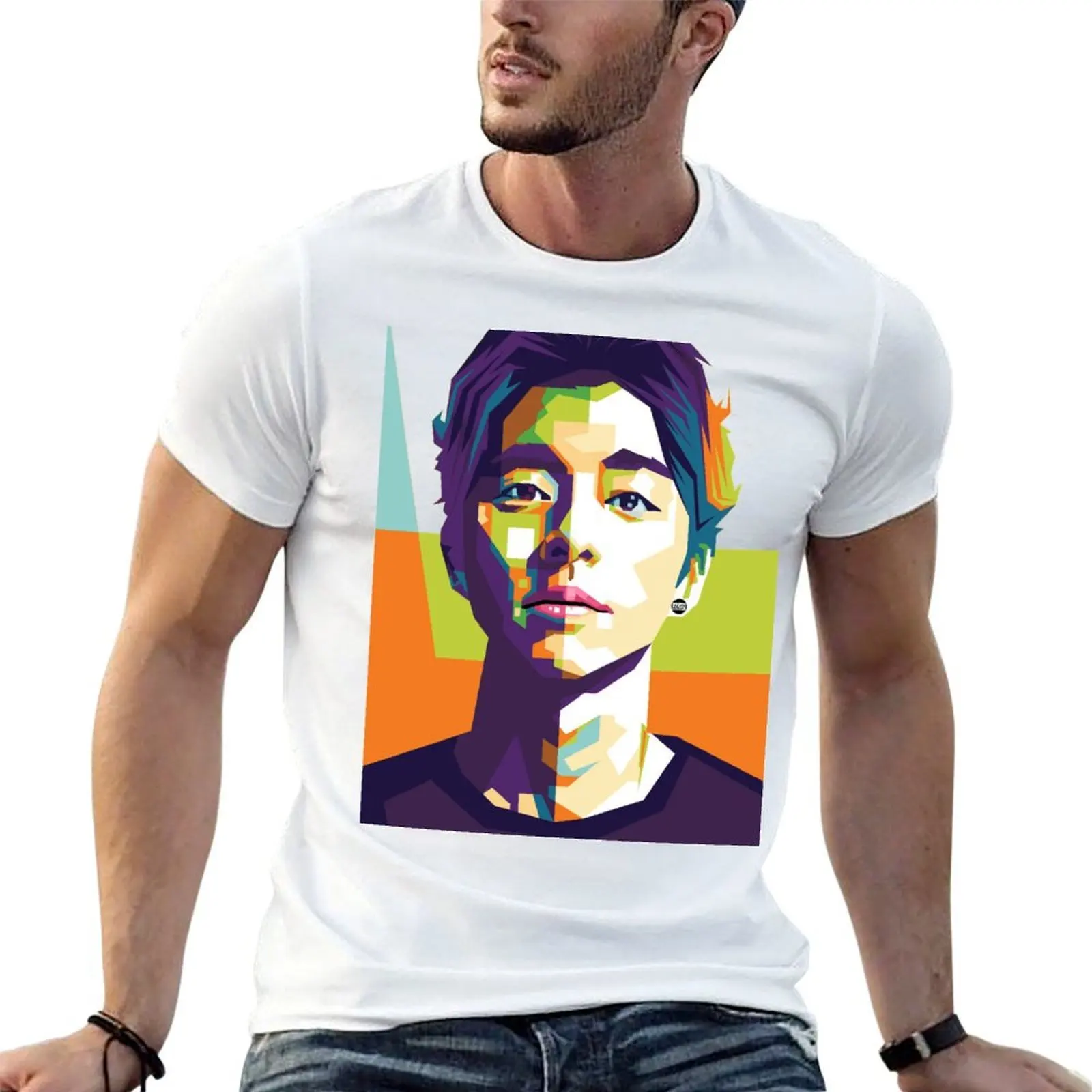Gong Yoo in Pop Art Design T-Shirt quick-drying plus sizes shirts graphic tee men
