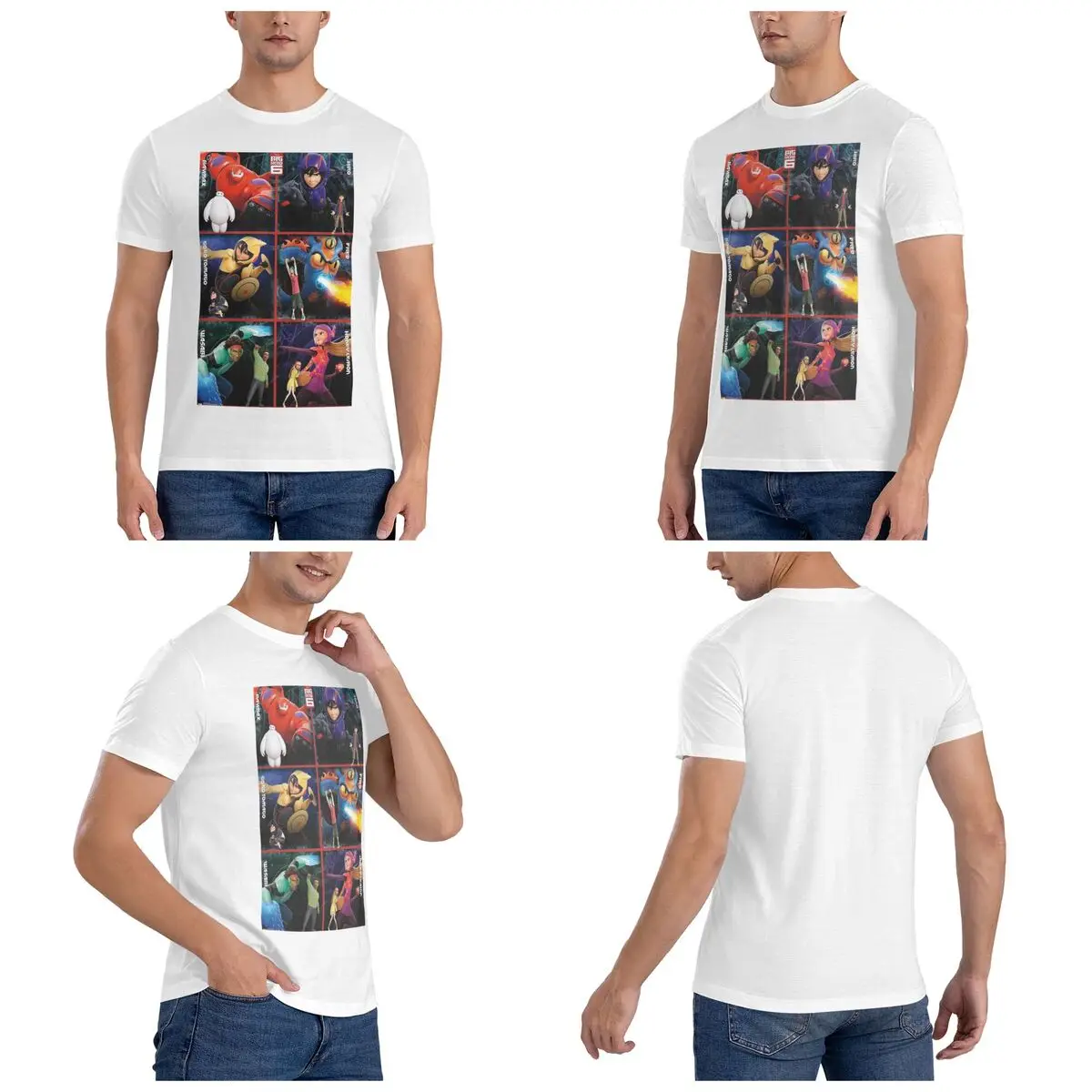 Big Hero 6 T-Shirt for Men Cotton Plus Size T Shirts Men's Tees Short Round Neck Summer Clothes Tops S-6XL