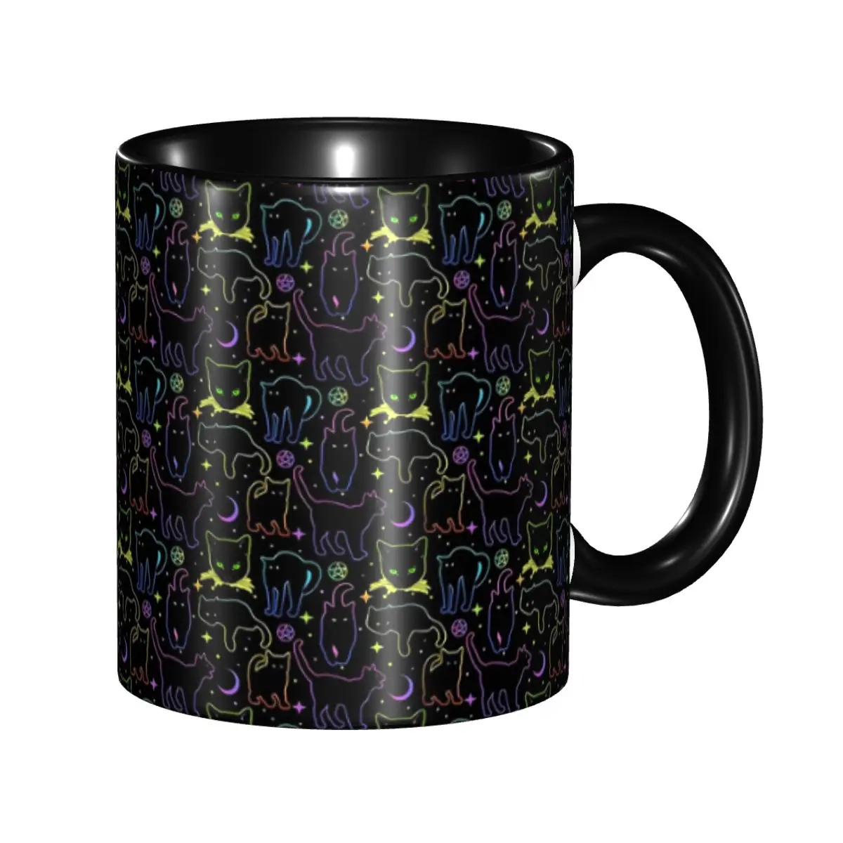 

Personalized Cute Black Cat Coffee Mug DIY Halloween Witchcraft Cartoon Ceramic Tea Milk Mug