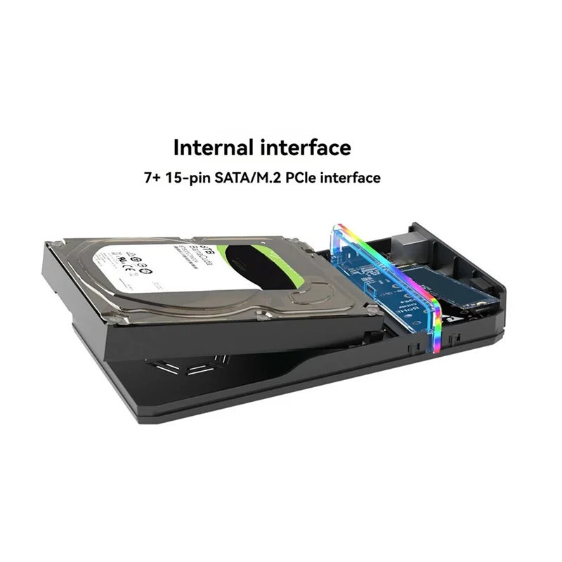 Caja HDD M.2 NVME SSD de 2,5/3,5 pulgadas, caja de disco Dual, carcasa de disco duro portátil USB 3,0, caja de disco duro externo