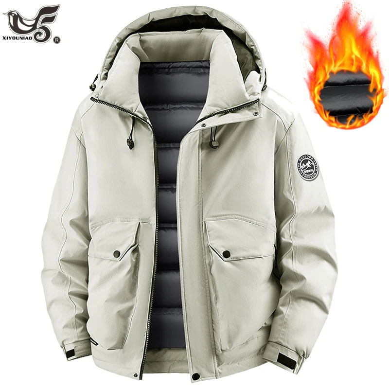 

Large Size 8XL Winter Jacket Men Parkas Hoode Windbreaker multi-pocket Cargo Coats Women Outdoor Couple`s Hiking Camping Jackets