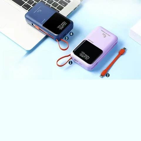 (CCC) PD45W 20000 мАч портативный внешний аккумулятор для iPhone, Huawei и Xiaomi, ультратонкий, со встроенным кабелем
