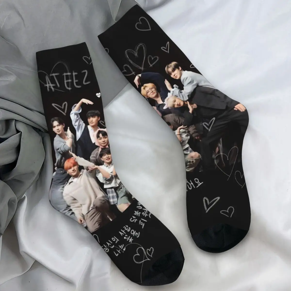 Ateez الكورية الفرقة الجوارب في ألبوم الخيال الخاص بك جوارب القوطية الخريف المضادة للانزلاق للجنسين الرجال الجوارب جودة الجري جوارب رياضية