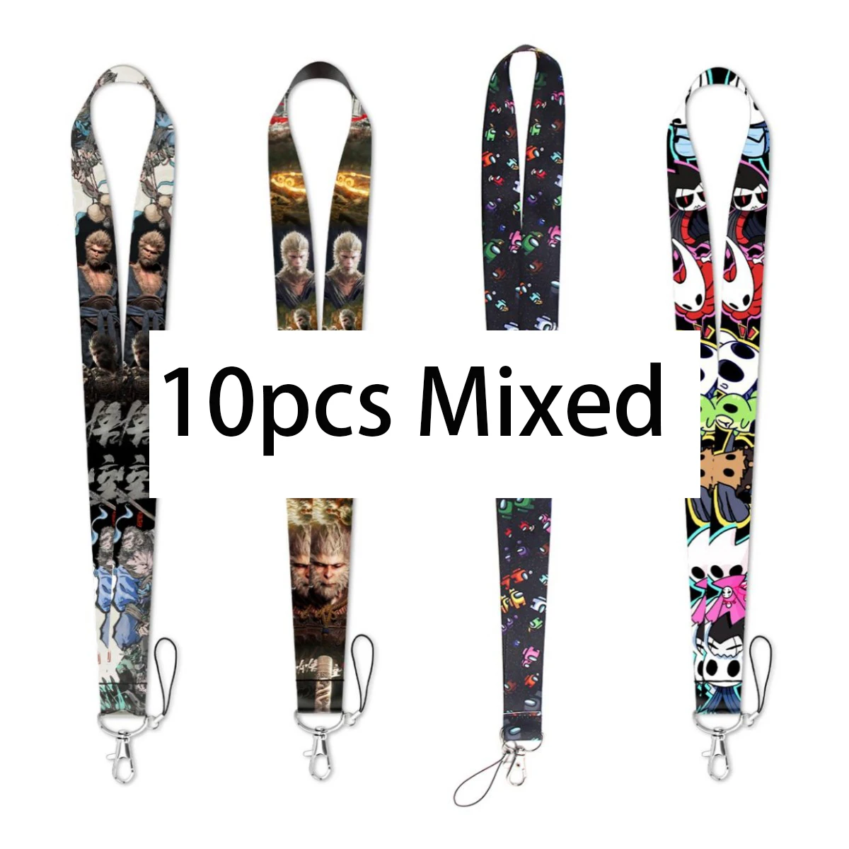 

10 шт., смешанная оптовая продажа, игровой ремешок, шейный ремешок, брелок для удостоверения личности, держатель бейджа, брелок для ключей, подвесная веревка, лариат