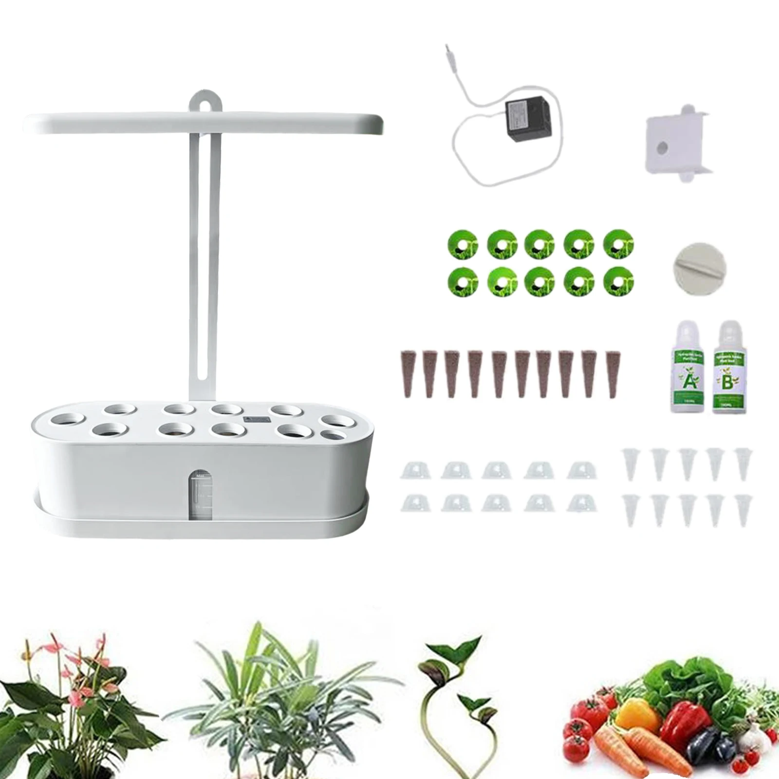 

Hydroponics Growing System LED Water Pump Canola Plants Germination Kit Grow Planting Light for Greenhouse Lawn Balcony Lettuce