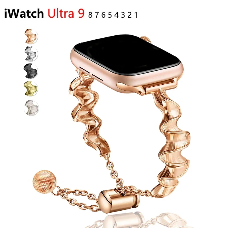 Schmuck armband für Apple Uhren armband Ultra 49mm 41mm 38 40mm 42 44 45mm Luxus kette Metall armband iwatch Serie 7 8 6 5 4 3 se