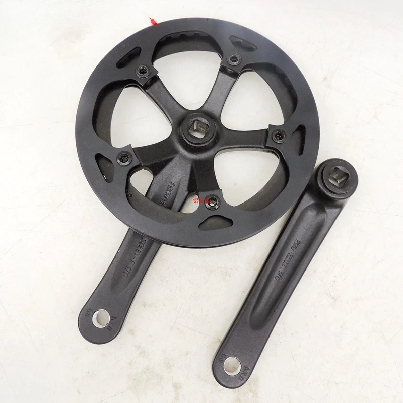 

44 teeth 170mm folding bicycle aluminum alloy tooth plate crank 170mm square hole crank 130BCD double guard plate