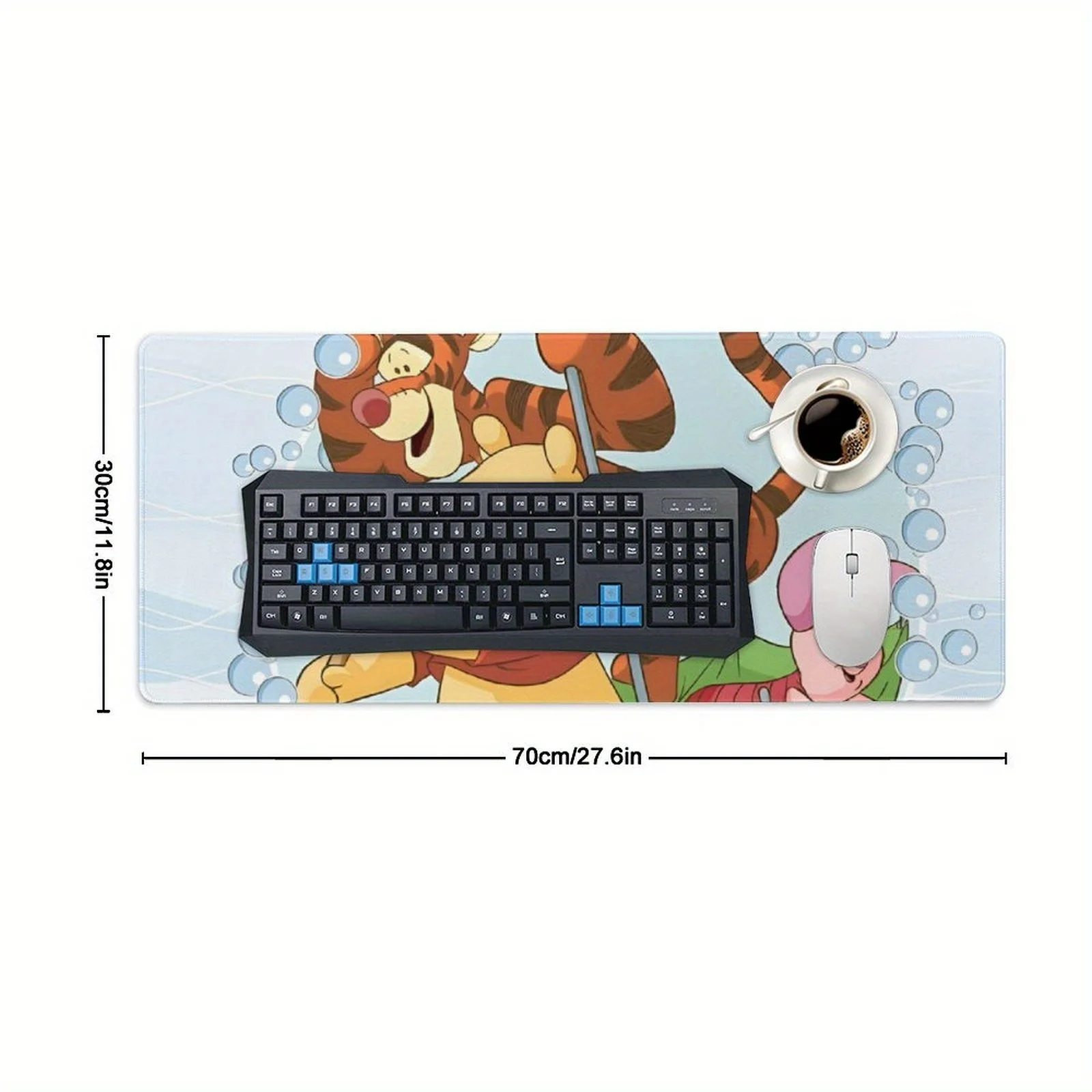Winnie the Pooh & Tigger Large Mouse Pad - Cute Cartoon Non-Slip Desk Mat for Office, Gaming, and Laptop Use, Featuring Winnie t