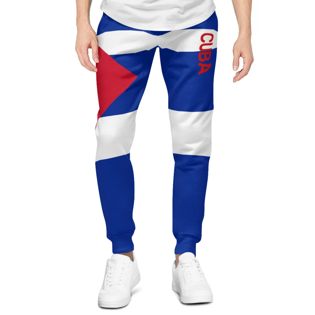 Mens Sweatpants Cuba Flag Pants with Pockets Joggers Soccer Football Multifunction Sports Sweat With Drawstring