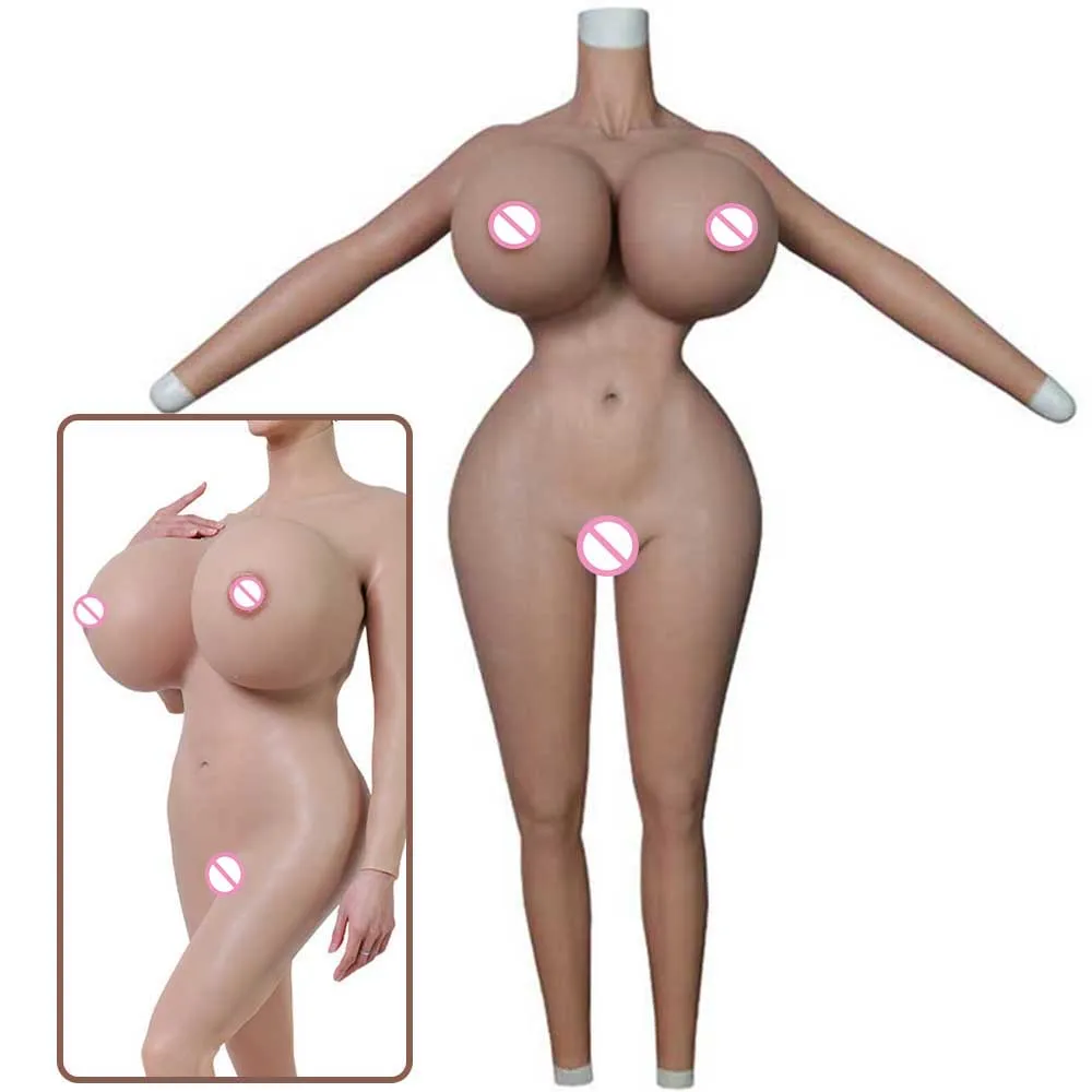 Urchoice Male To Female Silicone Bodysuit Crossdresser Huge X Cup With Arms Hip Lifting Buttock Fake Vagina Catheter Anus Sissy