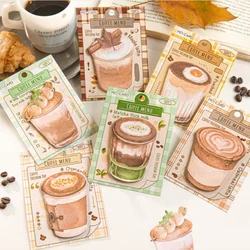 Cute Watercolor Special-shaped Sticky Notes Coffee Free Japanese Cartoon Illustration Student Message Wall Decoration Stickers