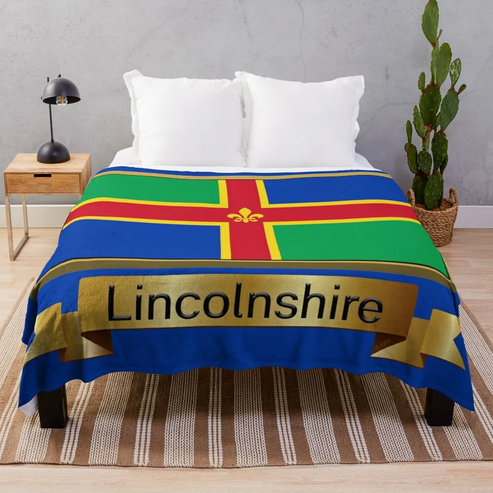 

Lincolnshire Flag Stickers, Gifts and Products - Named Throw Blanket Summer For Sofa Thin Tourist Blankets