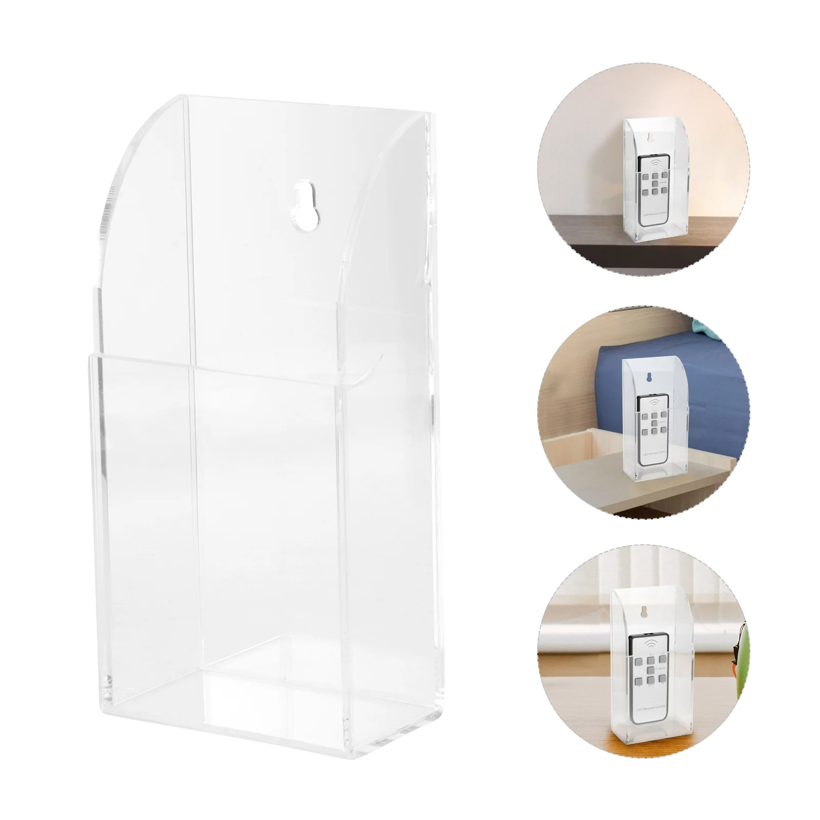 Holder Cell Phone Stand Acrylic Organizer Nightstand Media Bedside Table Remote Controller