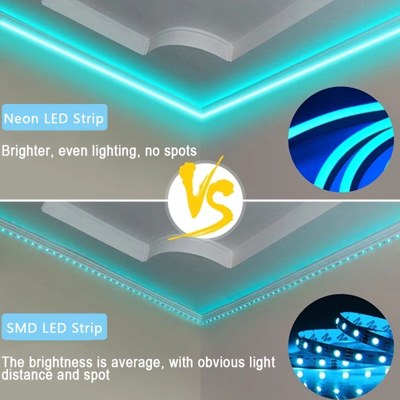 5V USB TUYA WIFI Neon LED Strip Lights RGB Silicone Neon Lamp Rope with WIFI App and Remote for DIY Neon Deocoration Lighting