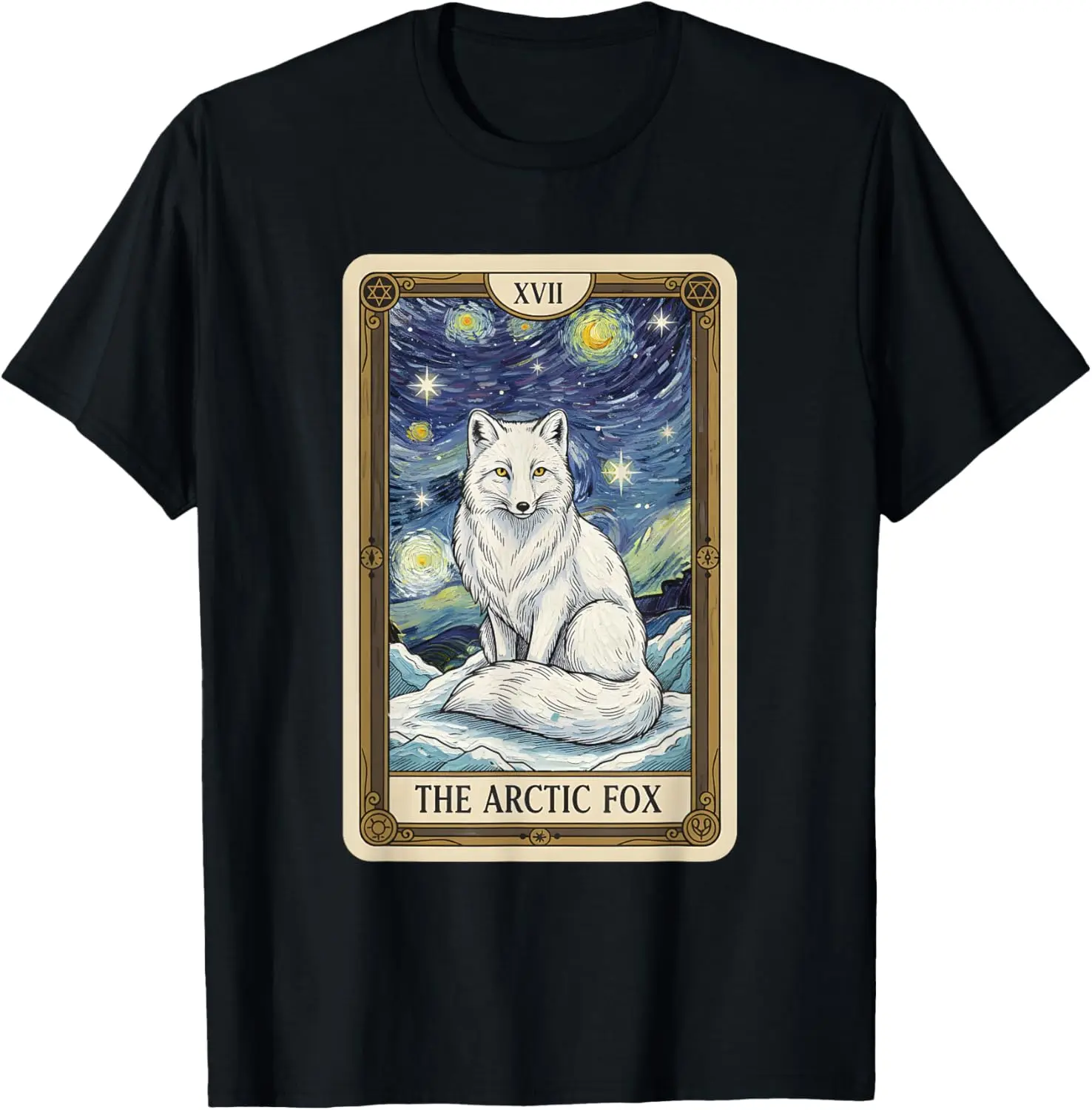 

Arctic Fox Карта Таро Звездное Небо Ночь Эстетическая Графическая Футболка Унисекс Мягкая Хлопковая Футболка