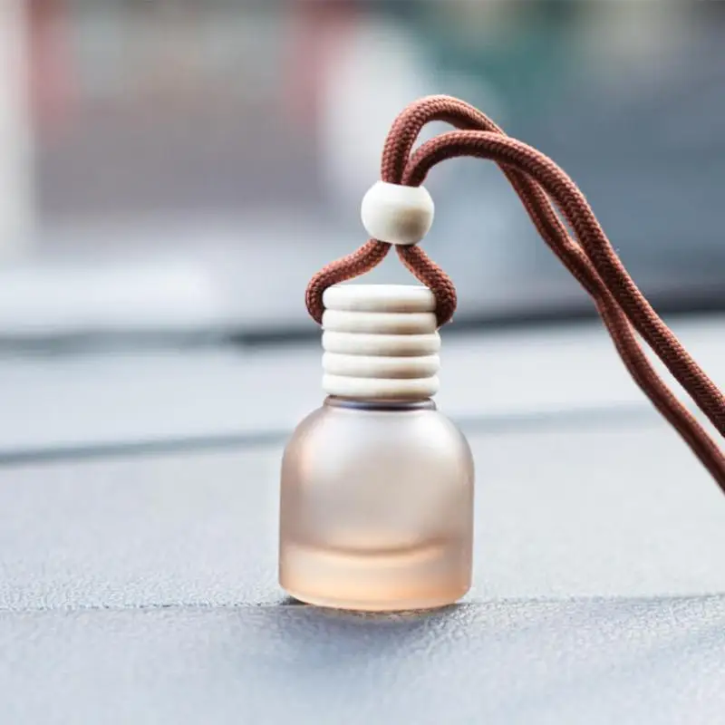Ornamento diffusore pendente per aromaterapia da appendere per auto, bottiglia di deodorante per ambienti in vetro ecologico da 6/11 ml