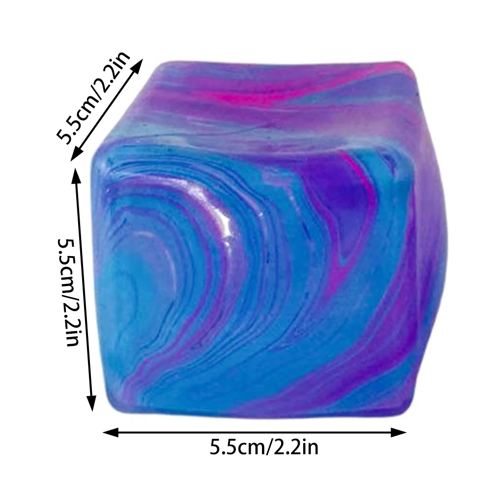 Giocattolo da spremere antistress per cubetti di ghiaccio per l'ansia Bellissimo design di cubetti di ghiaccio che scorre. Viaggio portatile Fidget-Compagno