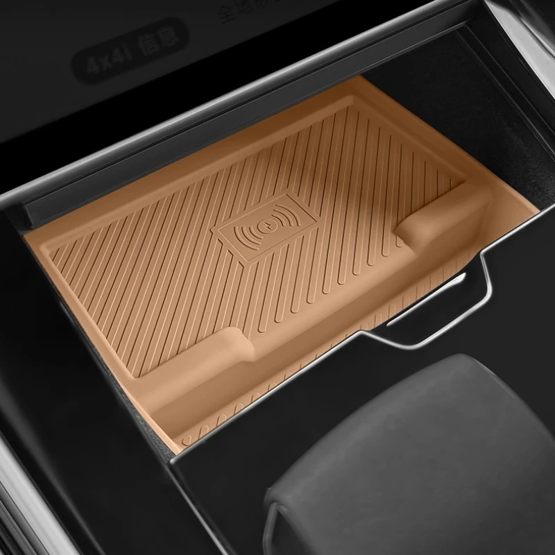 

Для Range Rover Sport 2023-2025 мобильный телефон с центральным управлением, беспроводная зарядка, силиконовая накладка, ящик для хранения, нескользящая накладка для интерьера