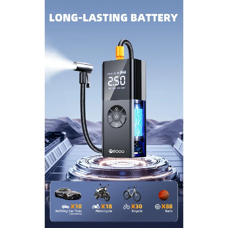 Portable Air Compressor injector Tire Inflator Pump With Digital Display LED For Car Motorcycle Bicycle Ball