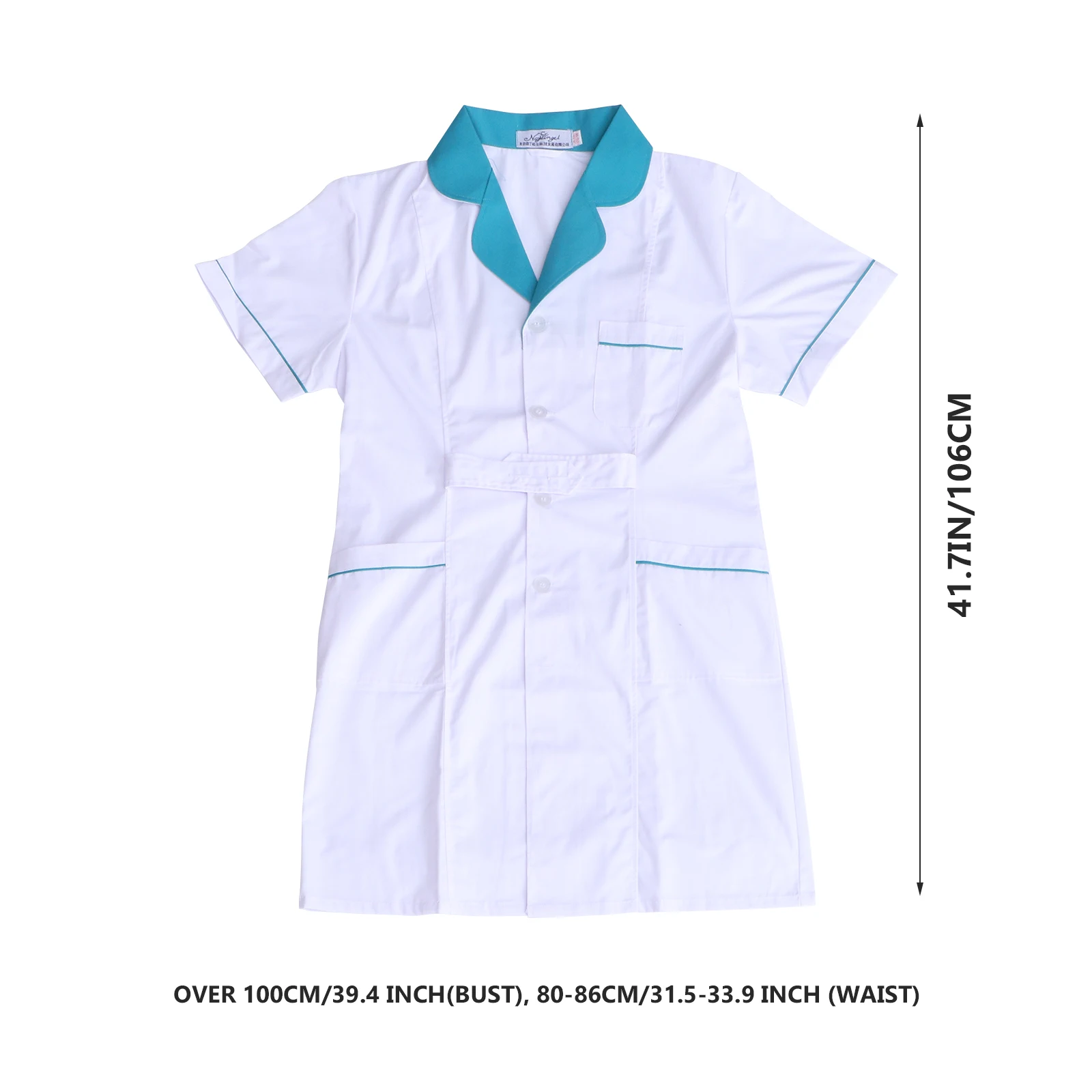 

Short Sleeve White Coat Hospital Uniform Nursing Clothes Lightweight Breathable Comfortable Workwear Lab Costumes