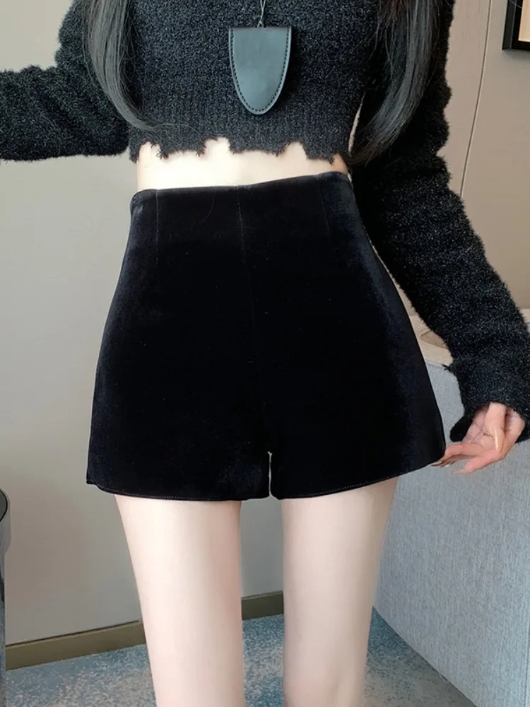 Pantalon bootcut en velours taille haute pour femme, vêtements d'extérieur automne-hiver, pantalon large en laine, pantalon droit confortable