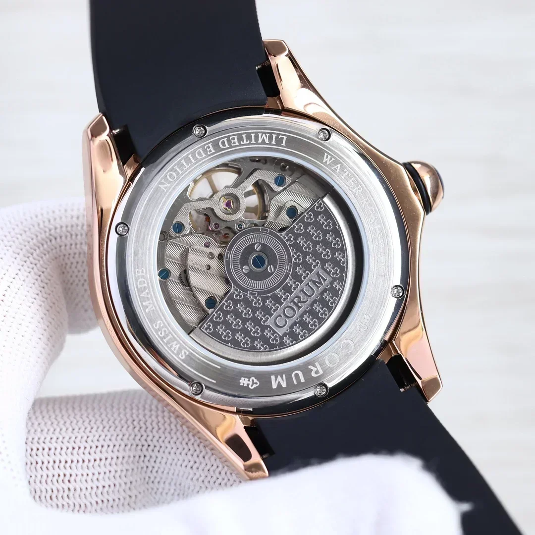 Bubble Series 46mm Floating Tourbillon Mechanical Wristwatch Skull Fashion Waterproof