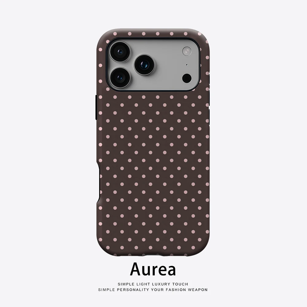 Funda Magnética Mauve Dot Drift para iPhone 17, Compatible con iPhone 17, 16, 15, 14, 13 Pro Max Plus, Funda Resistente de Una o Dos Capas