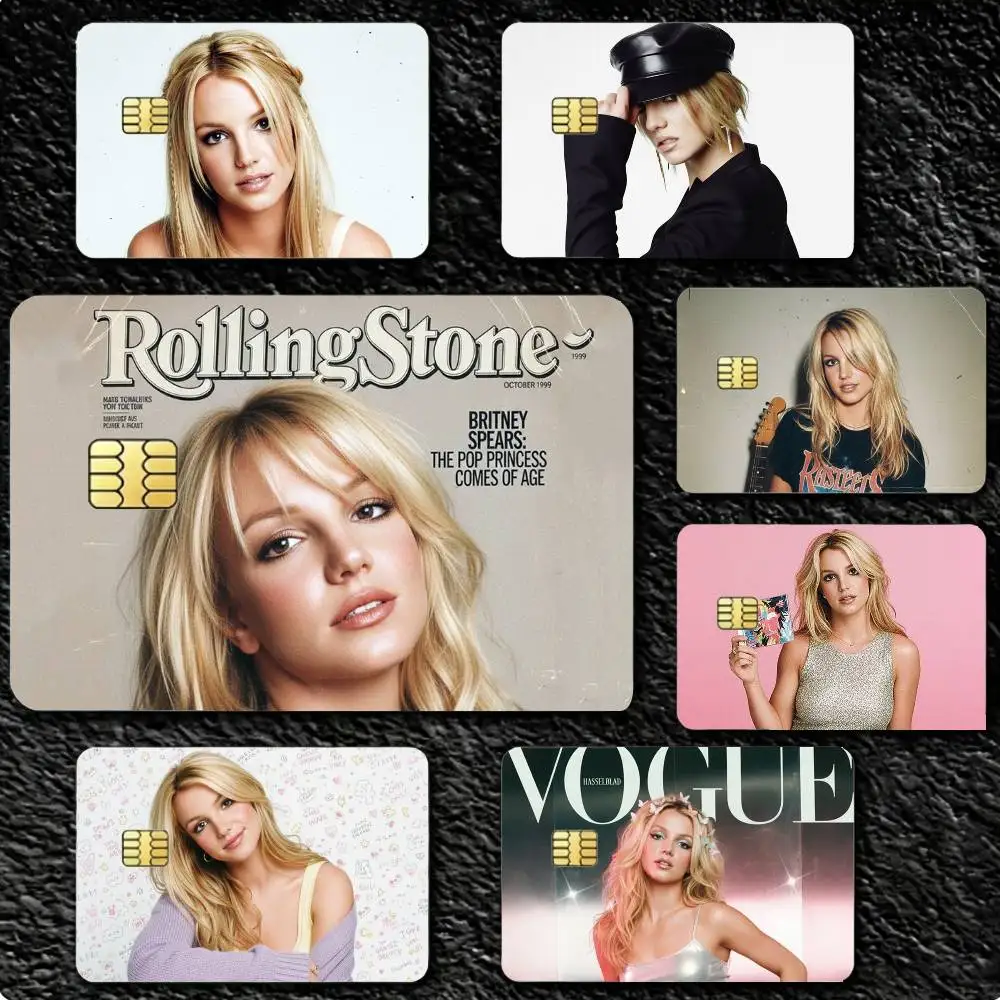 

POOP B-Britney S-Spears 4pcs 1Set Card Stickers Small Waterproof Chip 4PCS Card Sticker Anti-Scratch